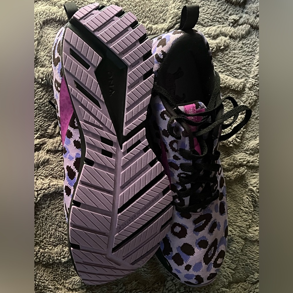 Brooks Purple and Black Leopard Print Women's Sneakers